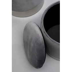 Taburete Cherry Almacenaje Gris Plateado (2/Set)