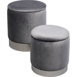 Hocker Cherry Storage Grau Silber (2/Set)