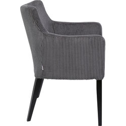 Chaise a. acc. Mode velours cotelé gris