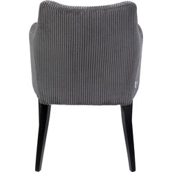 Chaise a. acc. Mode velours cotelé gris