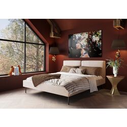 87343 - Bed East Side Cord Creme 160x200cm