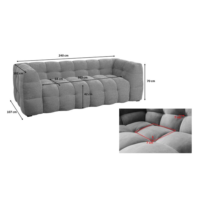 Sofa 3-Sitzer Salamanca Gelb 240cm
