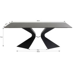 Tisch Gloria Keramik Schwarz 180x90cm