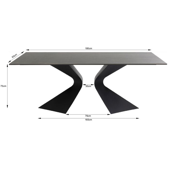 Tisch Gloria Keramik Schwarz 180x90cm