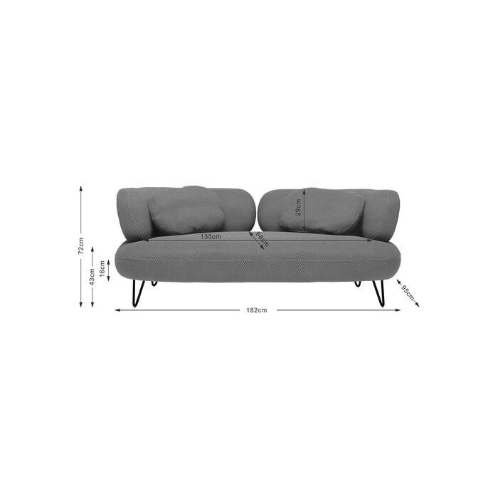 Sofa Peppo 2-Sitzer Gelb 182cm