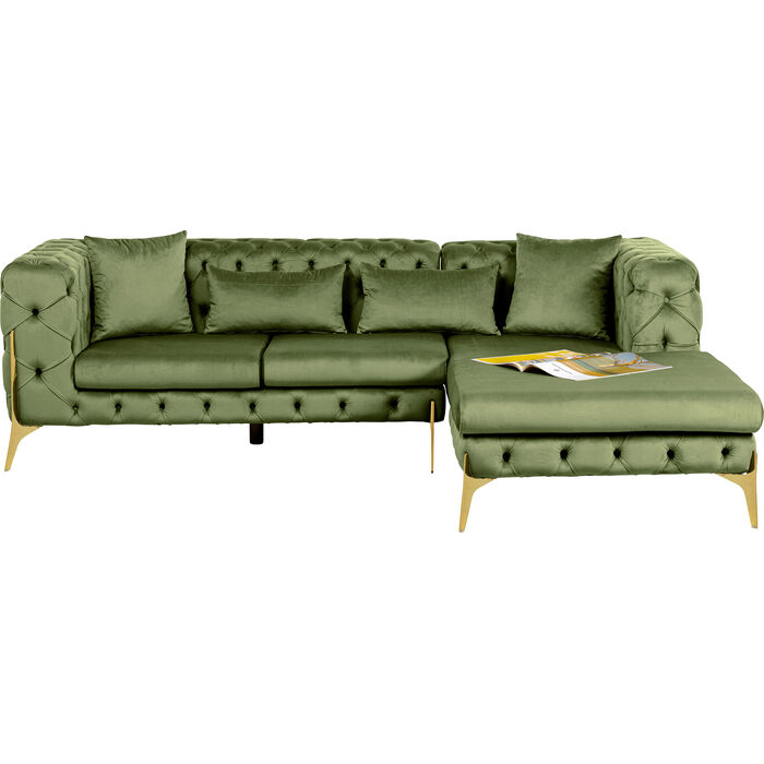 Corner Sofa Bellissima Velvet Green Right