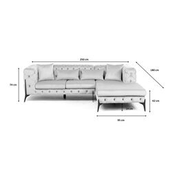 Ecksofa Bellissima Velvet Taupe Links