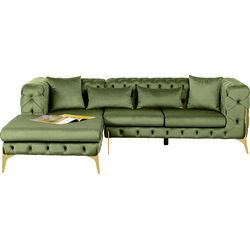 Ecksofa Bellissima Velvet Grün Links