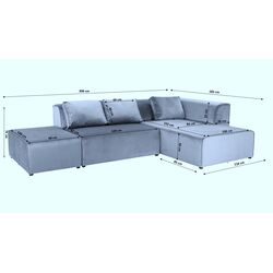 Ecksofa Infinity Ottomane Cord Grau Links