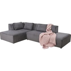 Ecksofa Infinity Ottomane Cord Grau Links