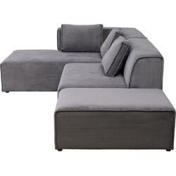 Ecksofa Infinity Ottomane Cord Grau Links