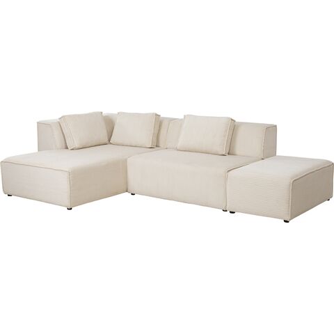 Corner Sofa Infinity Ottomane Cord Cream Left