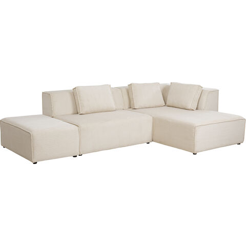 Corner Sofa Infinity Ottomane Cord Cream Right