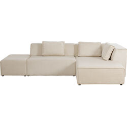 Divano d'angolo Infinity Ottomane cord Crema destr