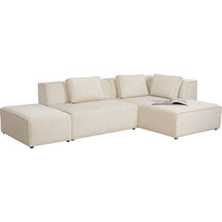 Divano d'angolo Infinity Ottomane cord Crema destr