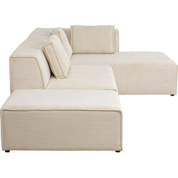 Divano d'angolo Infinity Ottomane cord Crema destr
