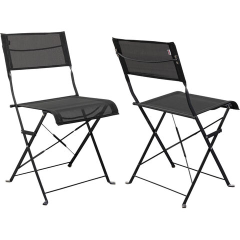 Chaise pliante Balcony noir (2/Set)