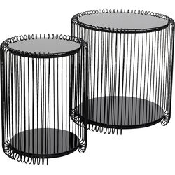 Table d'appoint Wire Cut Out noir (2/Set)