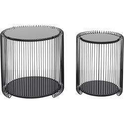 Side Table Wire Double Black (2/Set)