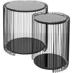 Side Table Wire Double Black (2/Set)