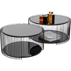 Coffee Table Wire Cut Out Black (2/Set)