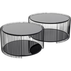 Table basse Wire Double noir (2/Set)