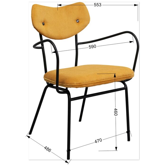 Armlehnstuhl Viola Gelb