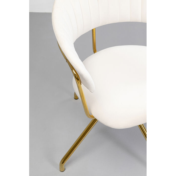 Silla giratoria Belle Terciopelo Crema