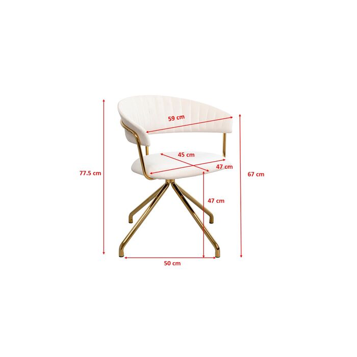 Drehstuhl Belle Velvet Creme