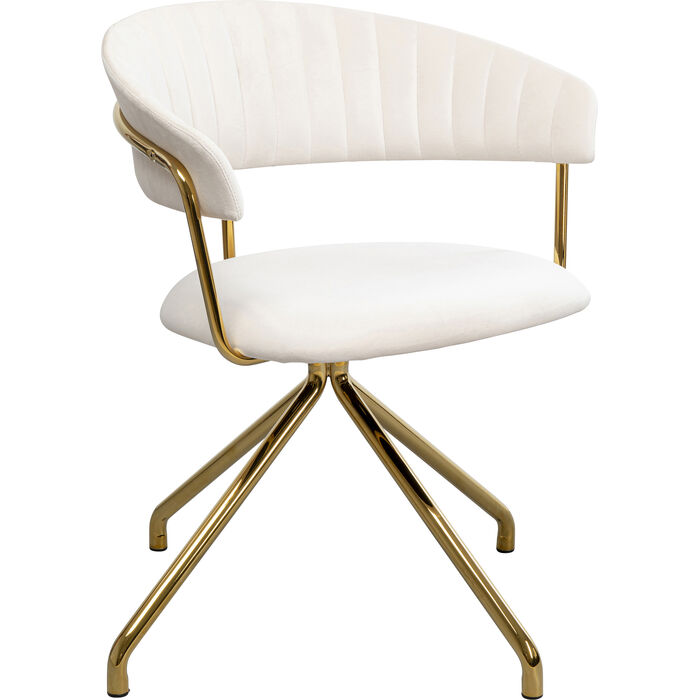 Silla giratoria Belle Terciopelo Crema