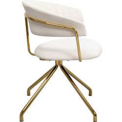 Silla giratoria Belle Terciopelo Crema