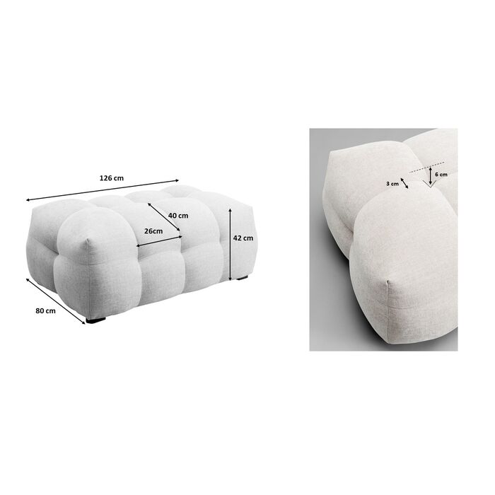 Hocker Salamanca Creme 125x80cm