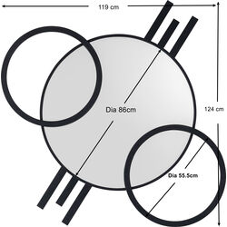 Wandspiegel Triple Circle 124x119cm