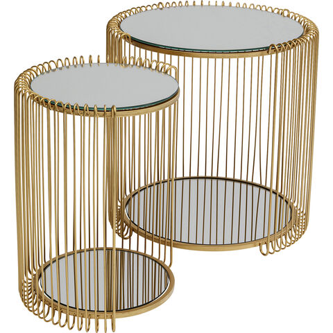 Side Table Wire Double Brass (2/Set)