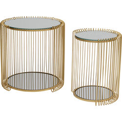 Side Table Wire Double Brass (2/Set)