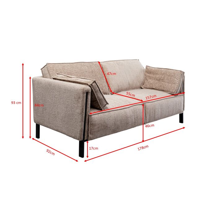Sofa 2-Sitzer Victor Beige 178cm