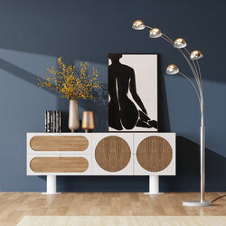 87690 - Sideboard Atomic Weiß 183x76cm