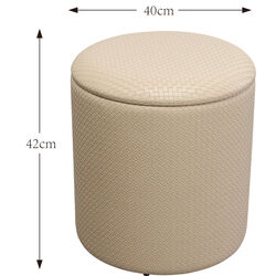 Hocker Venezia Storage Creme Ø40cm