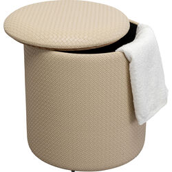 Hocker Venezia Storage Creme Ø40cm