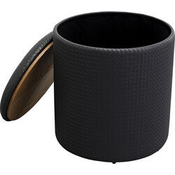 Stool Venezia Storage Black Ø40cm