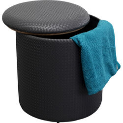 Stool Venezia Storage Black Ø40cm