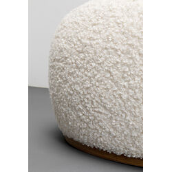 Pouf Pebble bouclé blanc 81cm