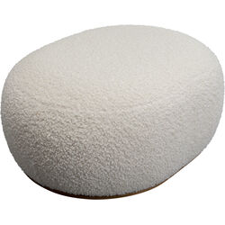 Pouf Pebble bouclé blanc 81cm