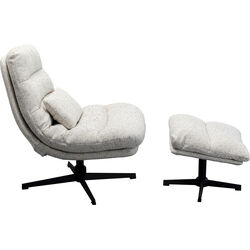 Swivel Armchair + Stool Columbia