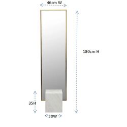 Standspiegel Hulda Messing 46x180cm