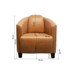Sessel Cigar Lounge Smart Leder Hellbraun