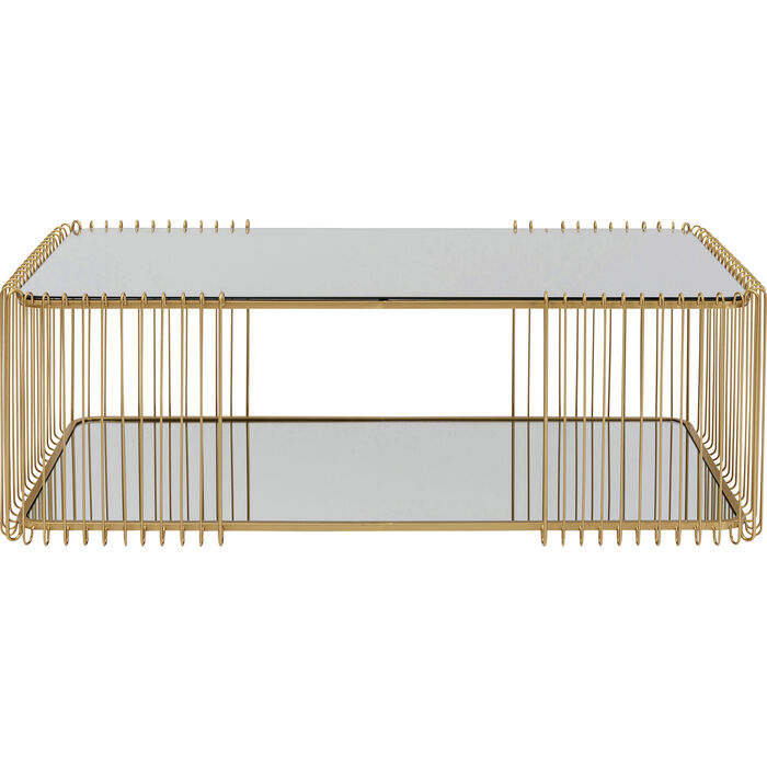 Coffee Table Wire Double Brass 120x60cm