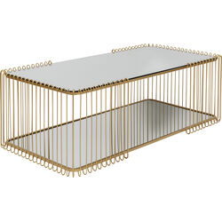 Coffee Table Wire Double Brass 120x60cm