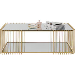 Coffee Table Wire Double Brass 120x60cm