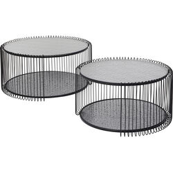 Table basse Wire Double Bubble Noir (2/Set)